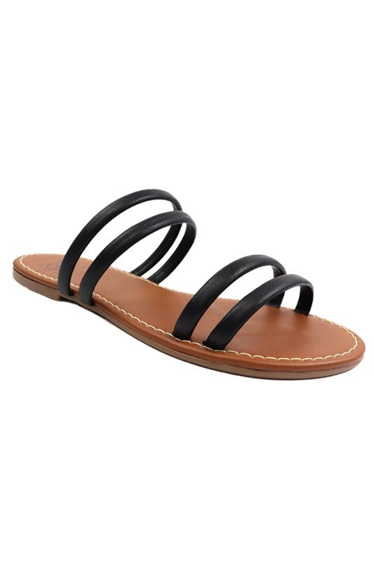 Kylie 4 Black Multi Strap Sandals