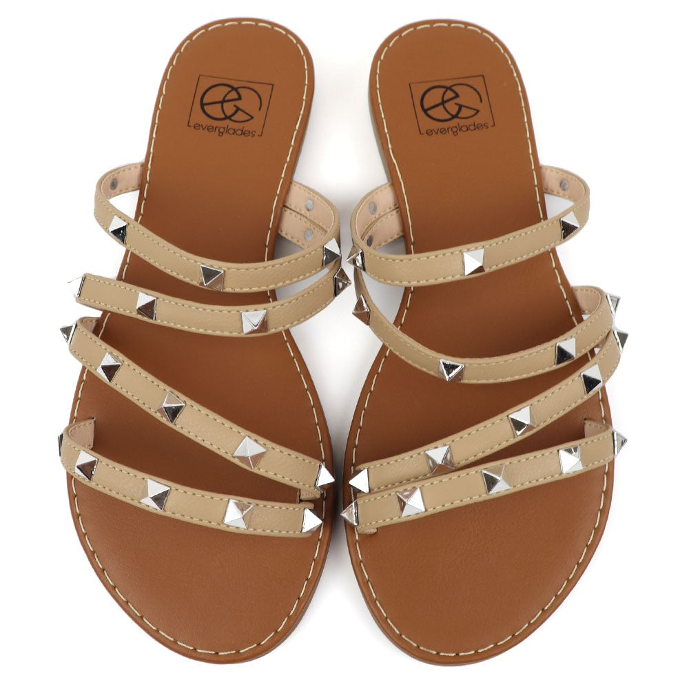 Mimi 12 Nude Multi-strap Studded Sandals