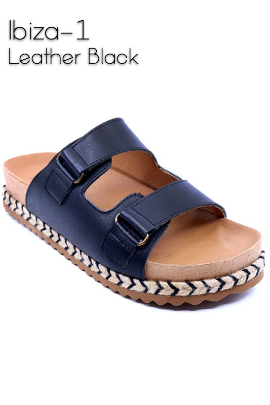Ibiza 1 Black Leather Sandals