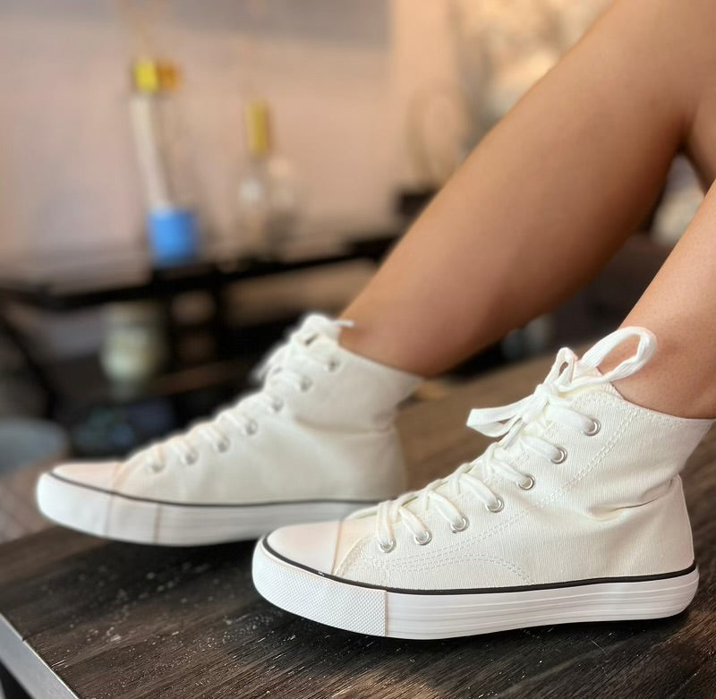 Star 24 White Hi-Top Sneakers