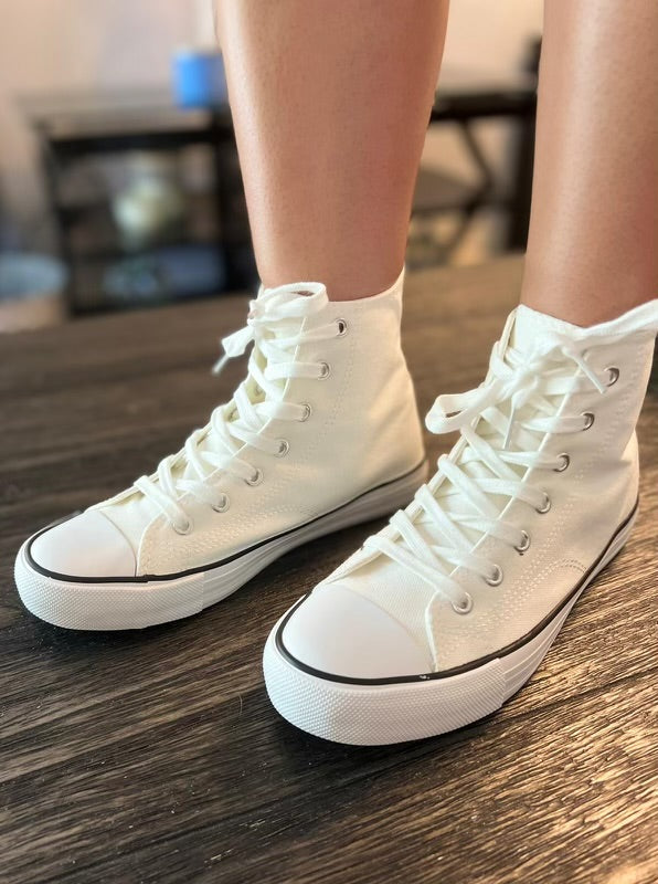 Star 24 White Hi-Top Sneakers