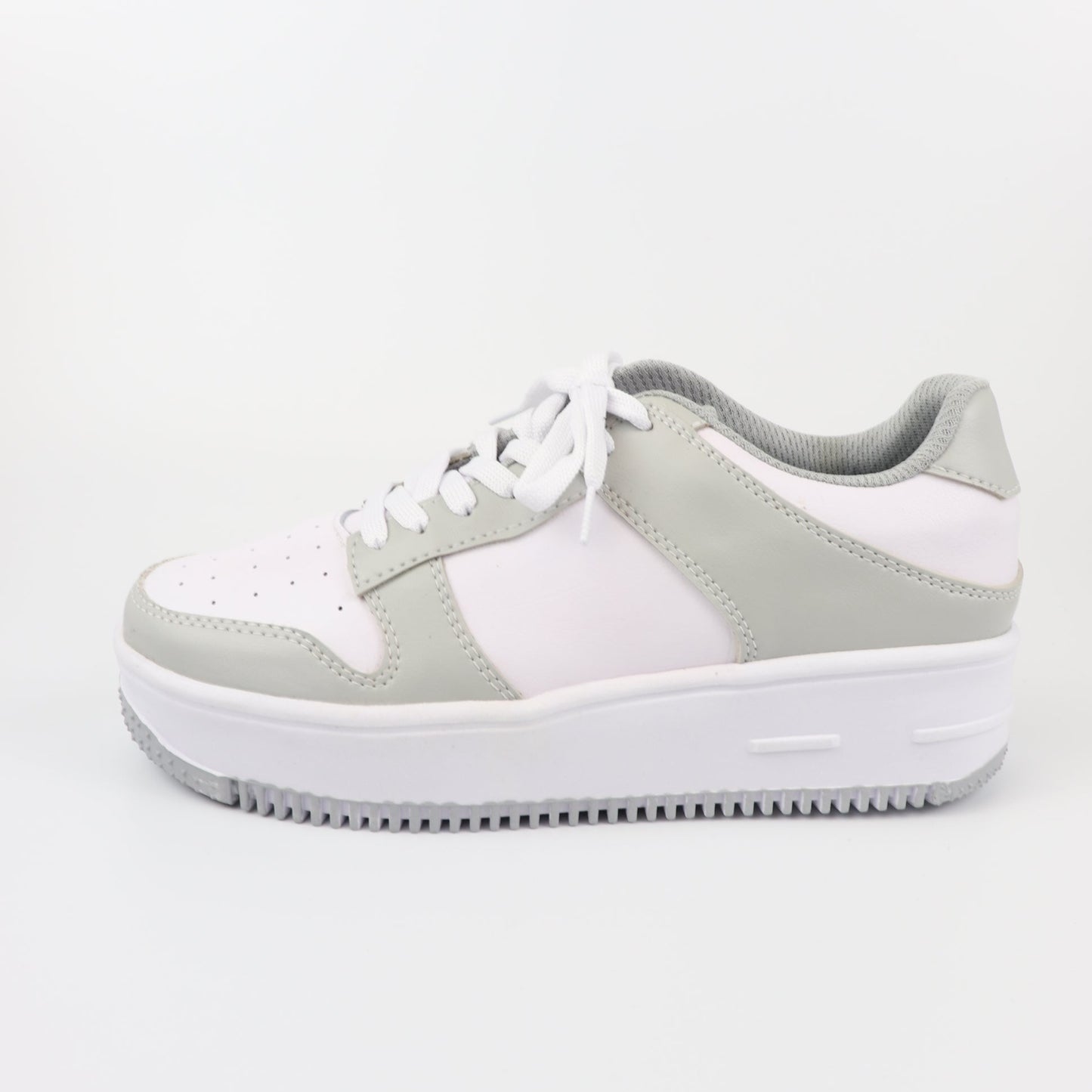 Slam 1 Grey Lace-Up Faux Leather Sneakers