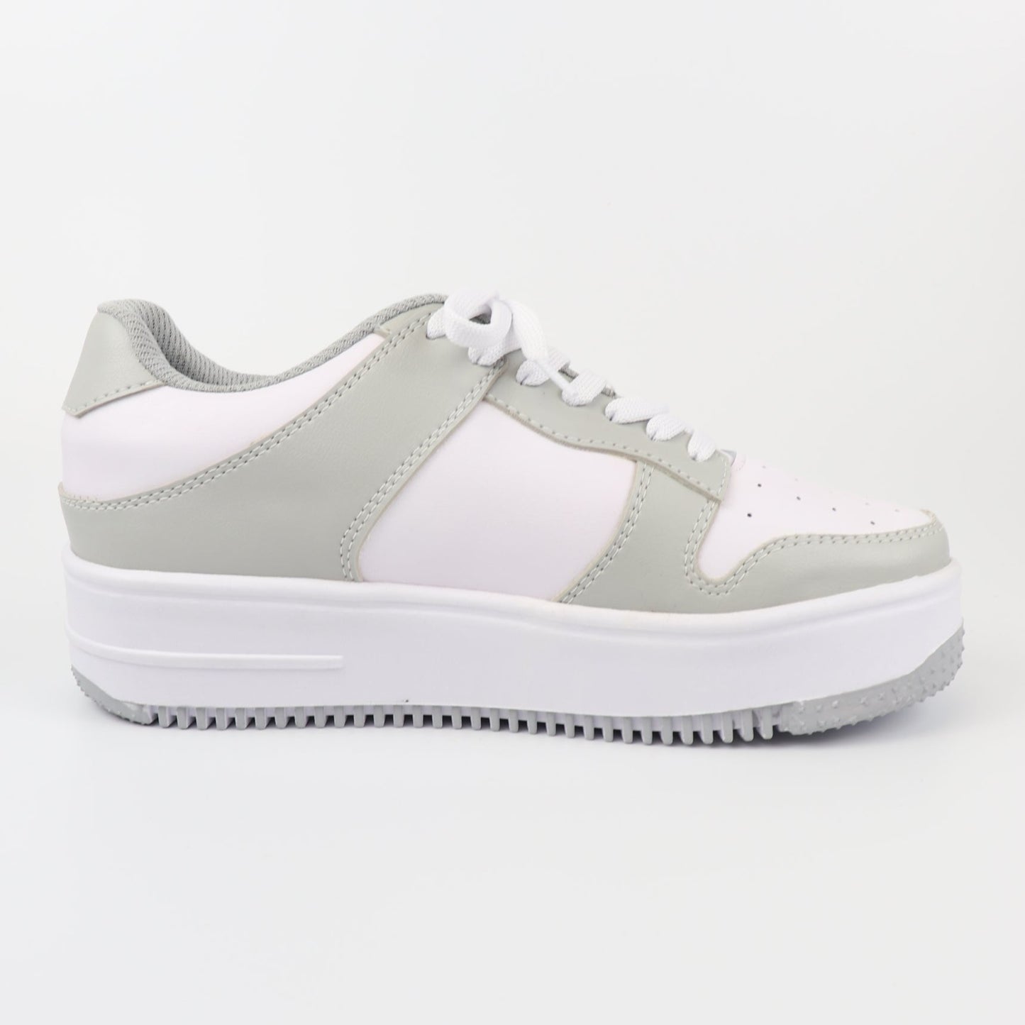 Slam 1 Grey Lace-Up Faux Leather Sneakers