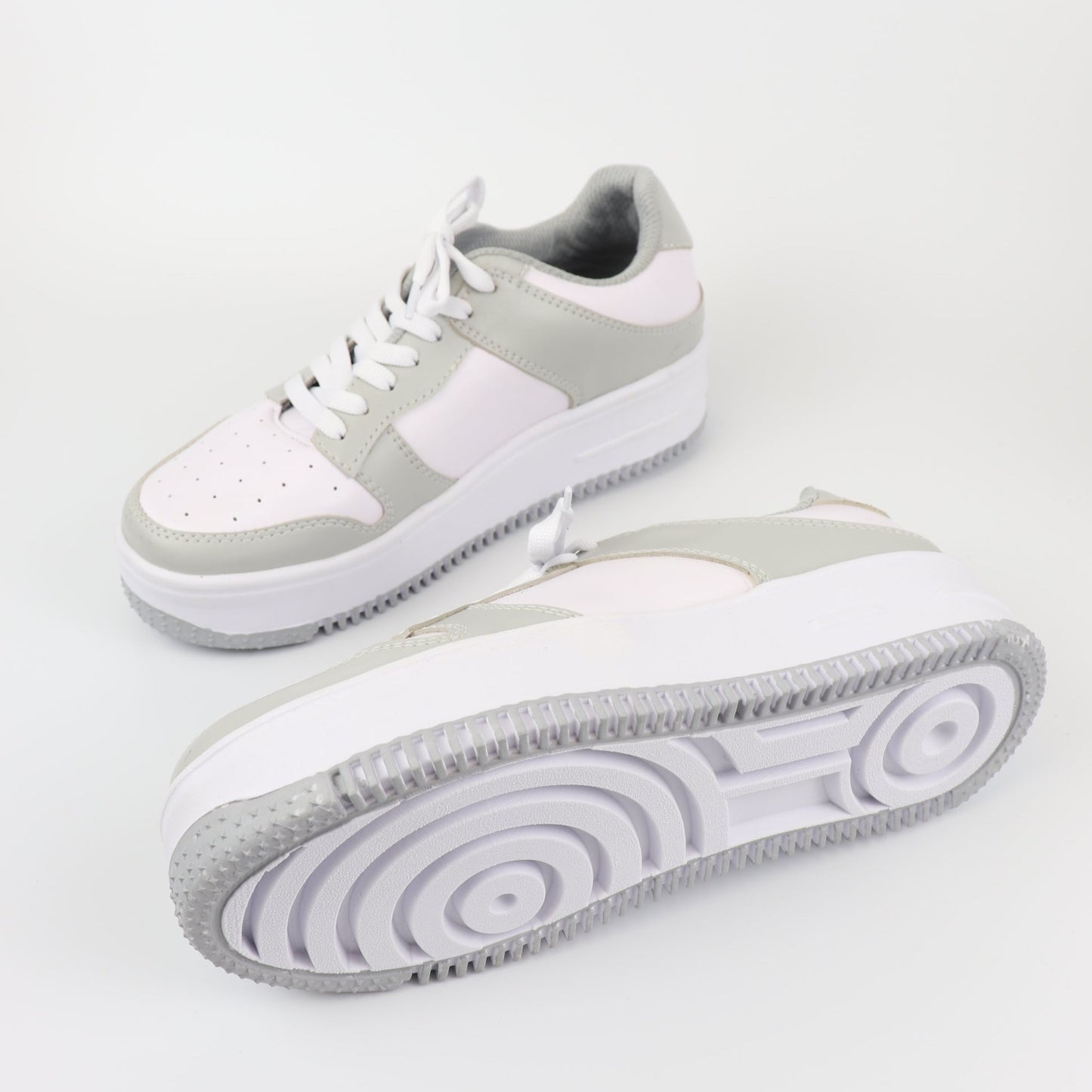 Slam 1 Grey Lace-Up Faux Leather Sneakers