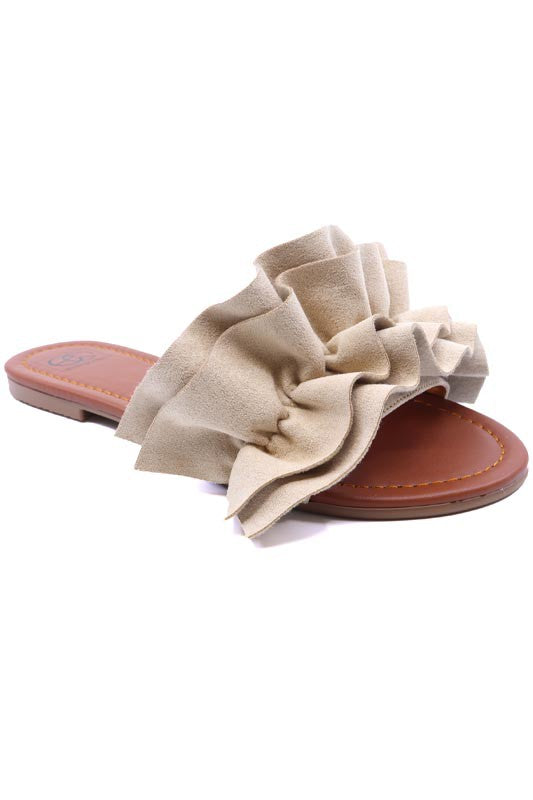 Lexi 22 Nude Ruffle Sandals