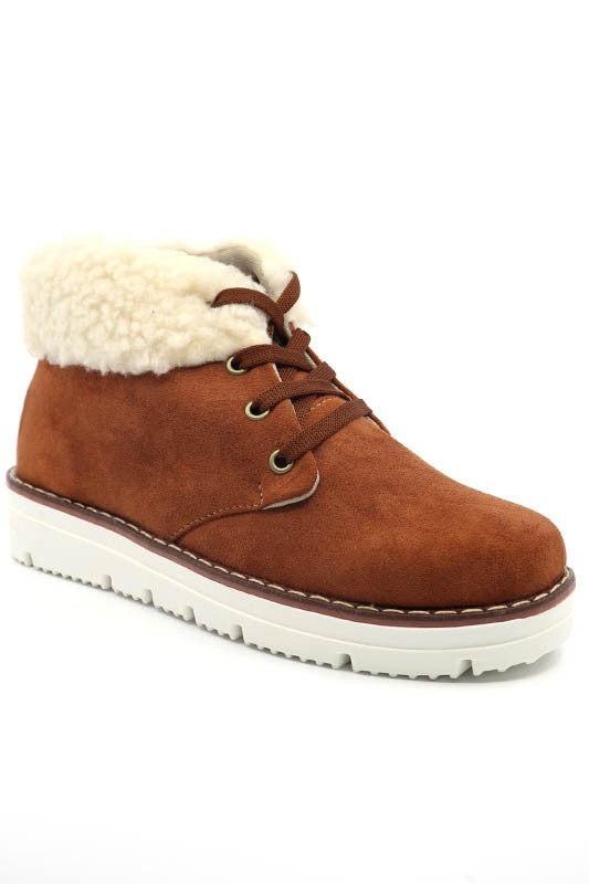 Snow 2 Tan Ankle Booties