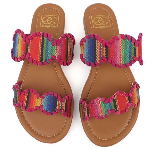 Mimi 10 Double Strap Serape Multi-color Sandals