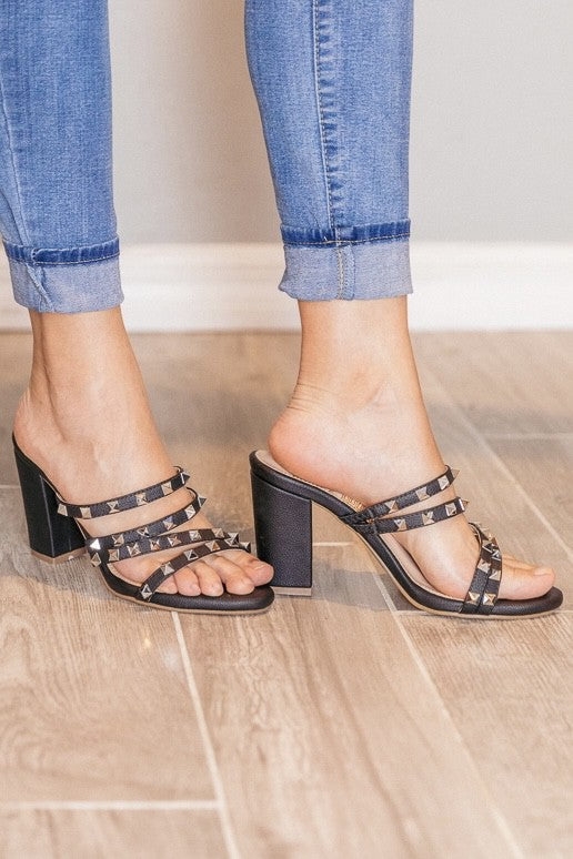 Carla 2 Black Strappy Heels