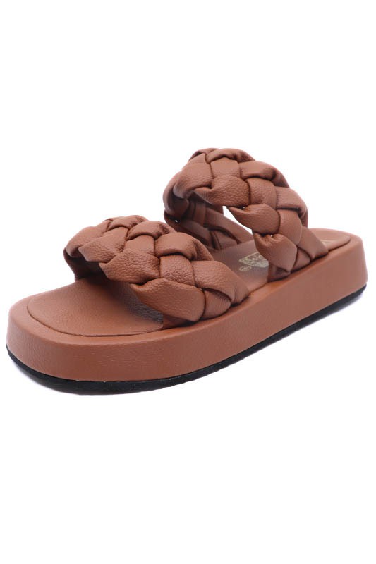 Pool 1 Tan Double Braided Strap Sandals