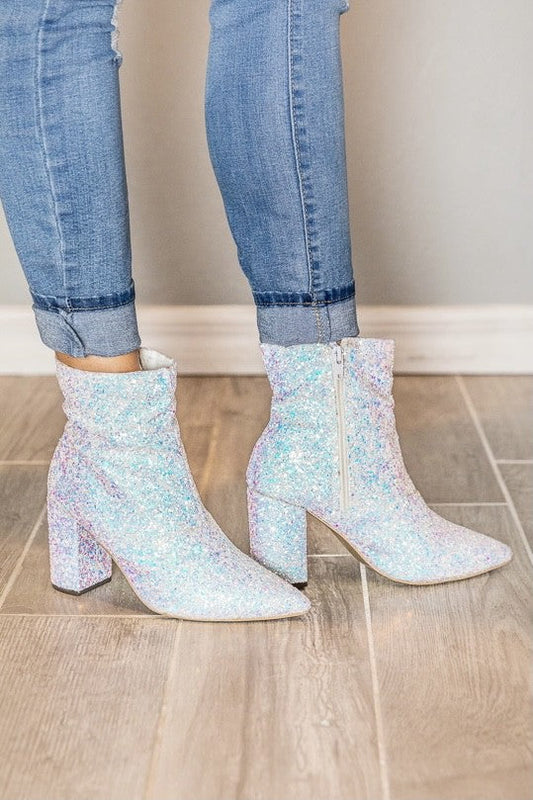 Sophia Unicorn Glitter Iridescent Boots
