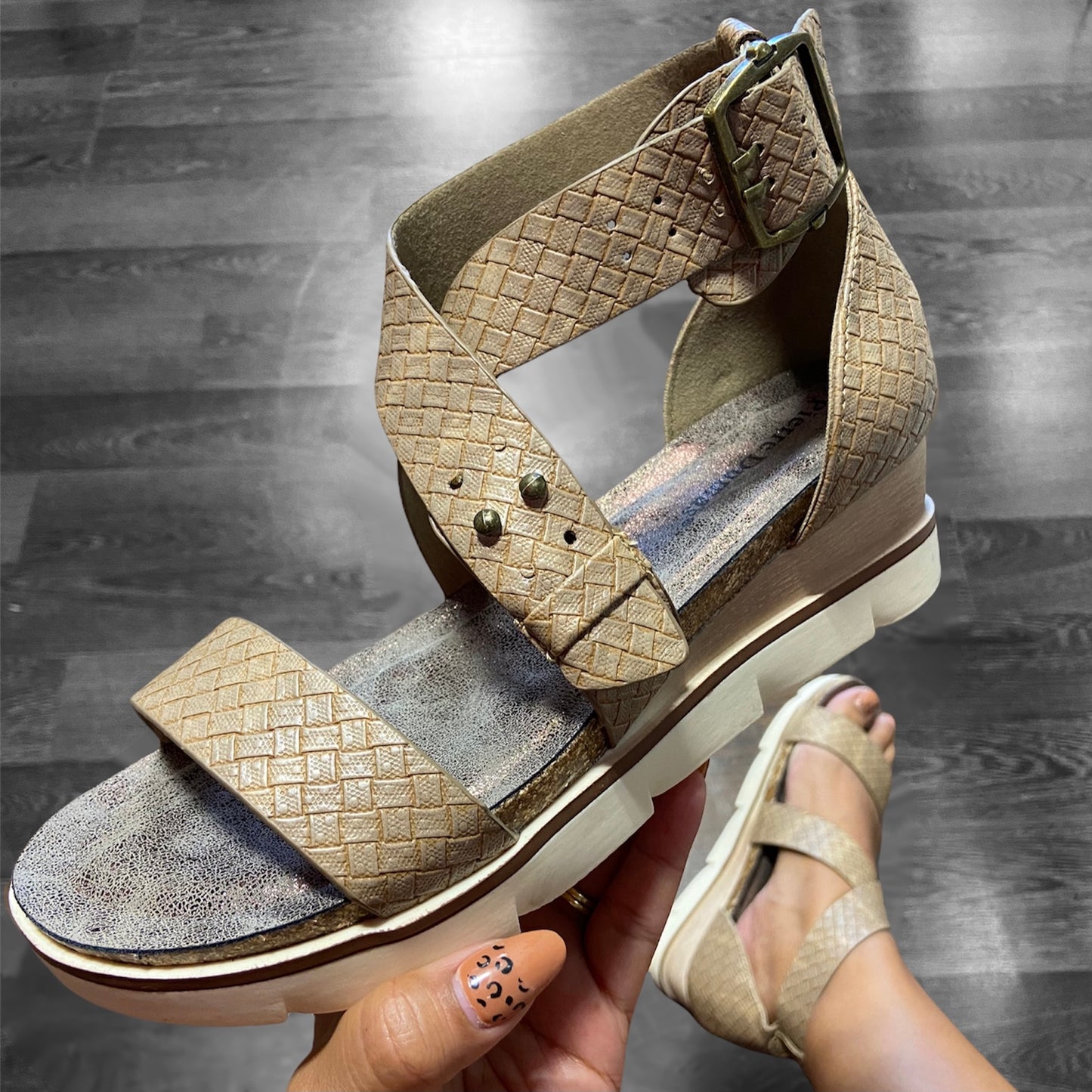 Lisle Taupe Tan Wedges