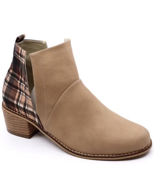 Ally 2 Brick Plaid Black Ankle Boots