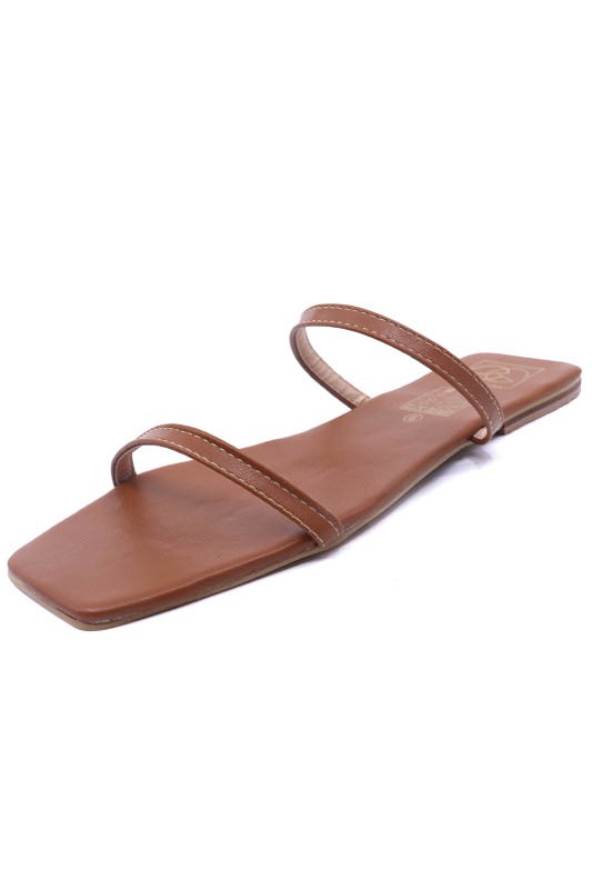 Casey 1 Tan Strappy Flat Sandals