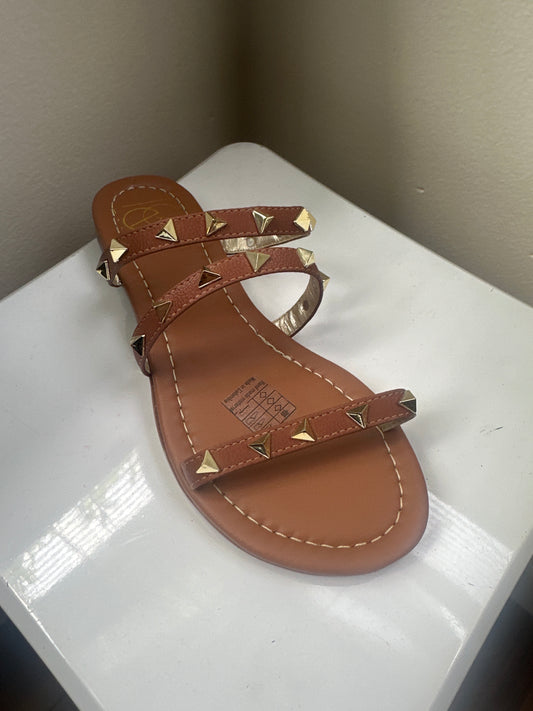 Lulu 18 Tan Stud Sandals