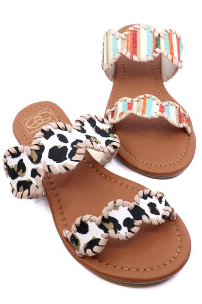 Mimi 10 Double Strap Boho Stripe Multi-color Sandals
