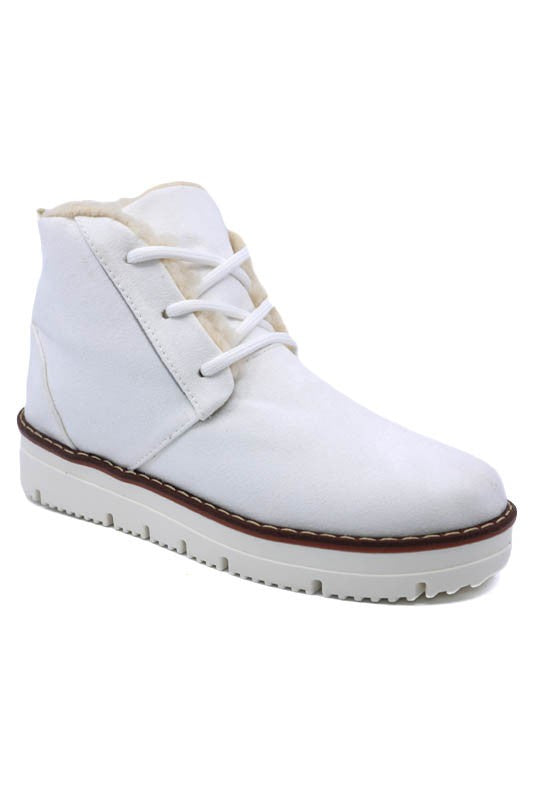 Snow 6 White Lace-Up Booties