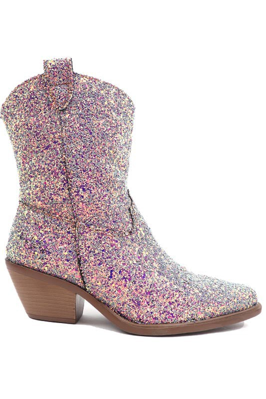 West 1 Mermaid Multi-color Glitter Boots