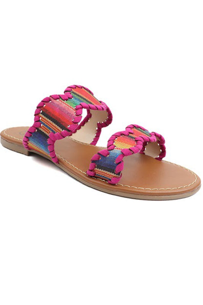 Mimi 10 Double Strap Serape Multi-color Sandals