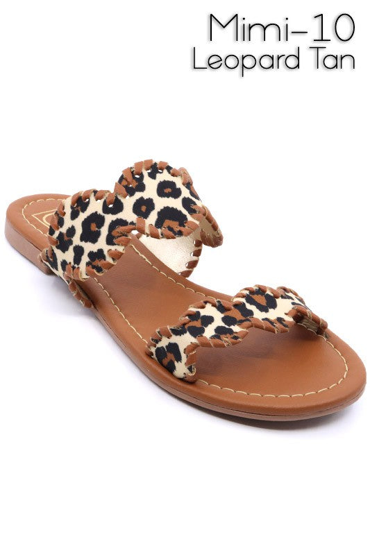 Mimi 10 Double Strap Leopard Multi-color Sandals