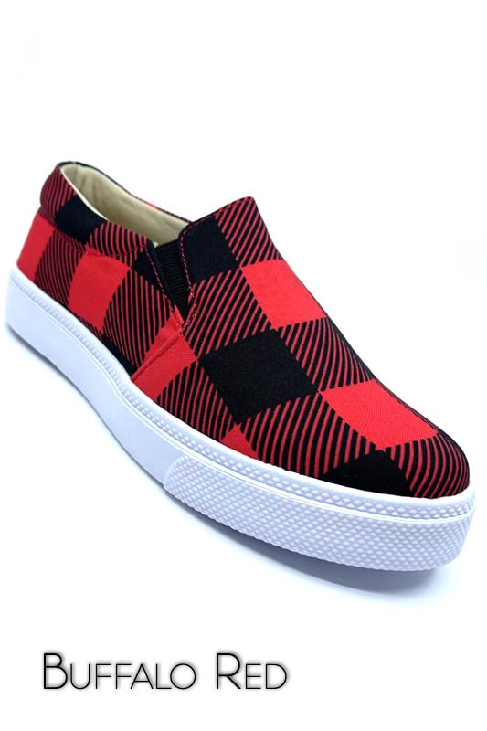 Gaby 1 Buffalo Plaid Red Sneakers