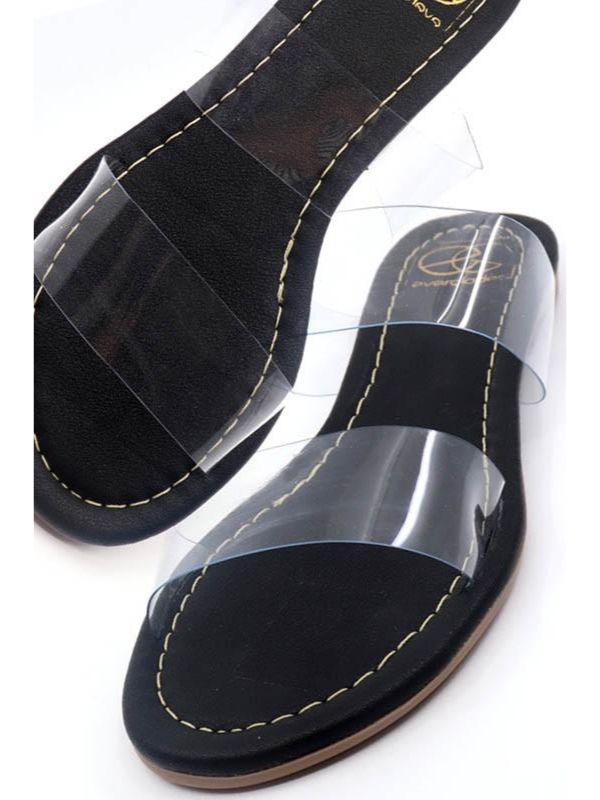 Gigi 4 Black Clear Sandals