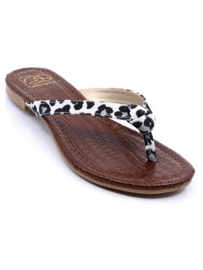 Gigi 5 White Leopard Sandals