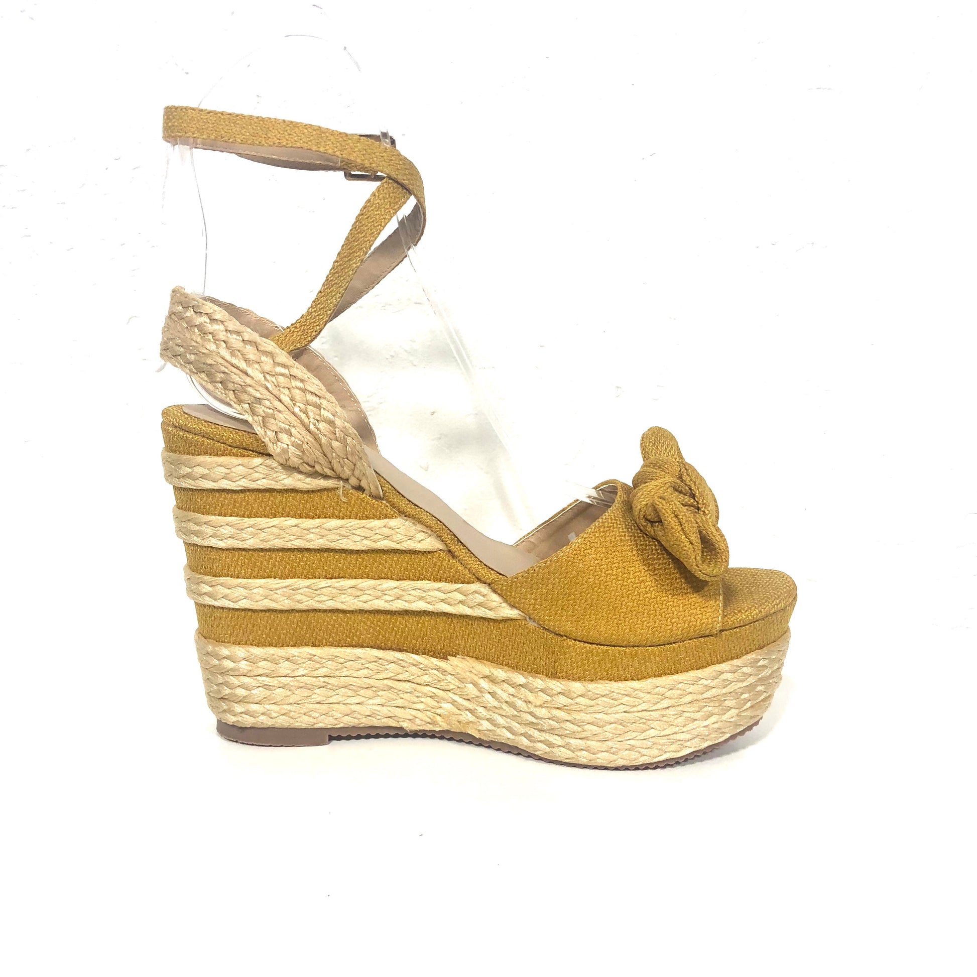 Xiomara Yellow Marigold Wedges Heels - The Shoe Trunk