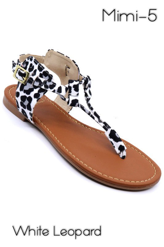 Mimi 5 White Leopard Sandals
