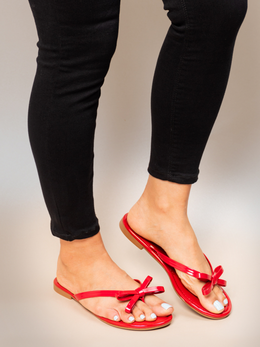 Linda 58 Red Patent Bow Sandals