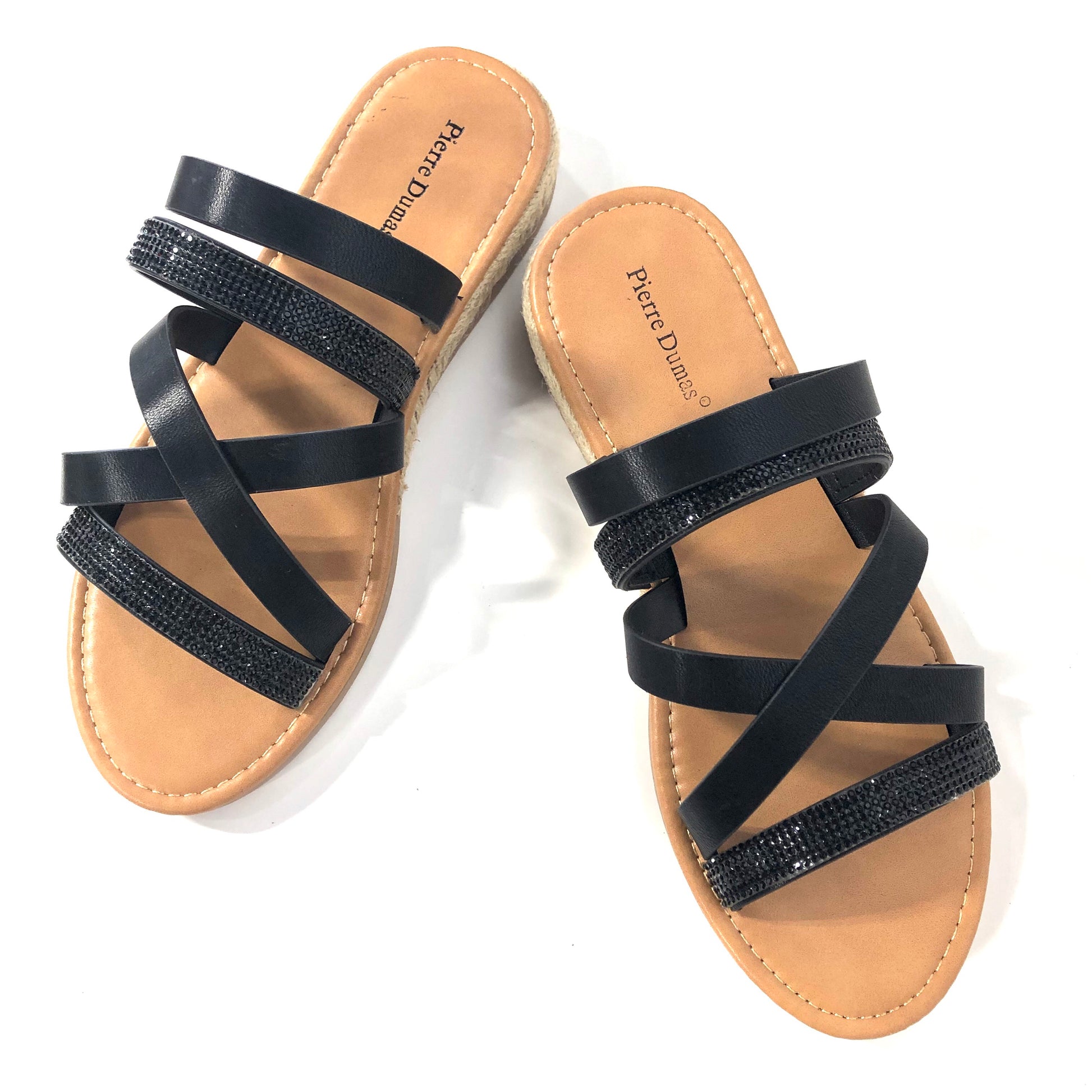 Jojo Black Strappy Sandals - The Shoe Trunk